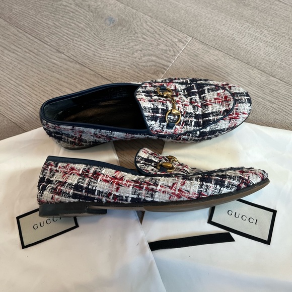 Gucci women’s tweed Jordaan loafer in size 37 - Picture 4 of 7